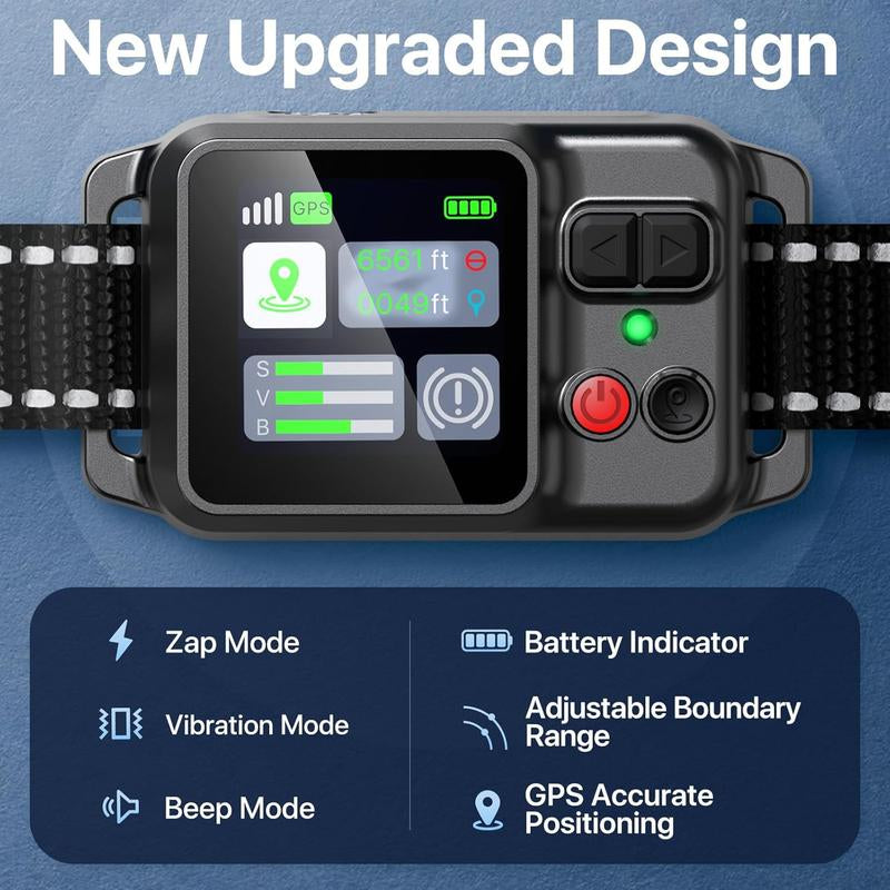 Revolutionary GPS Wireless Dog Collar Fence System - Keep Your Dog Safe with Adjustable Range and 3 Training Modes!