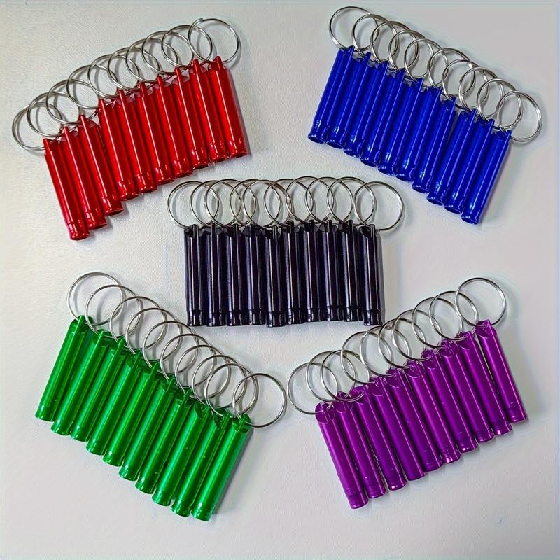 100 Pack Loud Safety Whistles with Keychains - Heavy-Duty Aluminum Alloy, Multi-Color (Red, Green, Blue, Black, White, Purple, Orange, Yellow, Pink, Brown, Gray, Navy, Maroon) - Long-Lasting Outdoor Survival, Camping, Hiking, Sports, Dog Training, Emergen