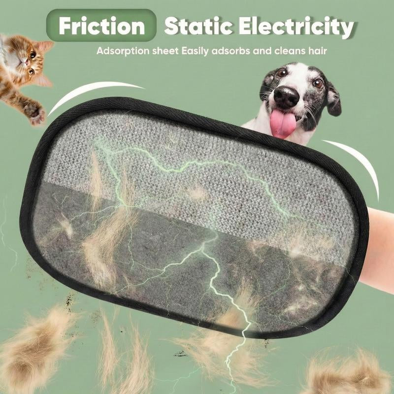 Revolutionary Double-Sided Electrostatic Pet Hair Remover Glove - Effortlessly Clean Furniture, Clothes, and Pets!