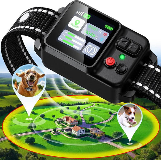 Revolutionary GPS Wireless Dog Collar Fence System - Keep Your Dog Safe with Adjustable Range and 3 Training Modes!