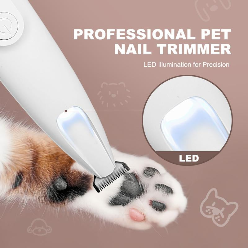 Ultimate Professional Pet Grooming Trimmer with LED Light - Low Noise, USB Rechargeable for Safe and Easy Trimming on Paws, Ears, Face & More!