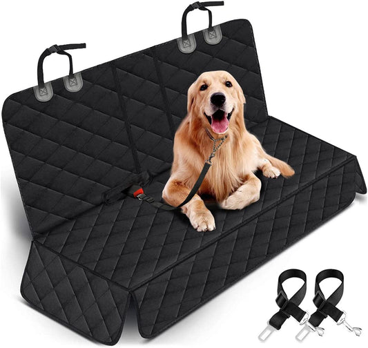 Ultimate Waterproof Dog Car Seat Cover - Non-Slip Back Seat Protector for Dogs & Kids - Universal Fit for Cars, Trucks, SUVs - Black