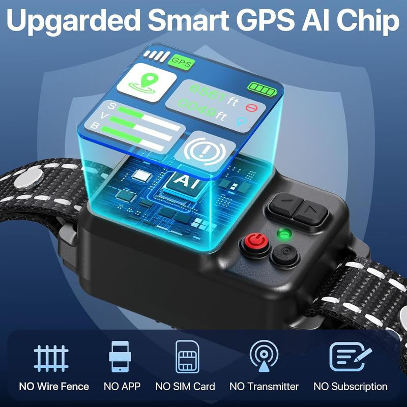 Revolutionary GPS Wireless Dog Collar Fence System - Keep Your Dog Safe with Adjustable Range and 3 Training Modes!