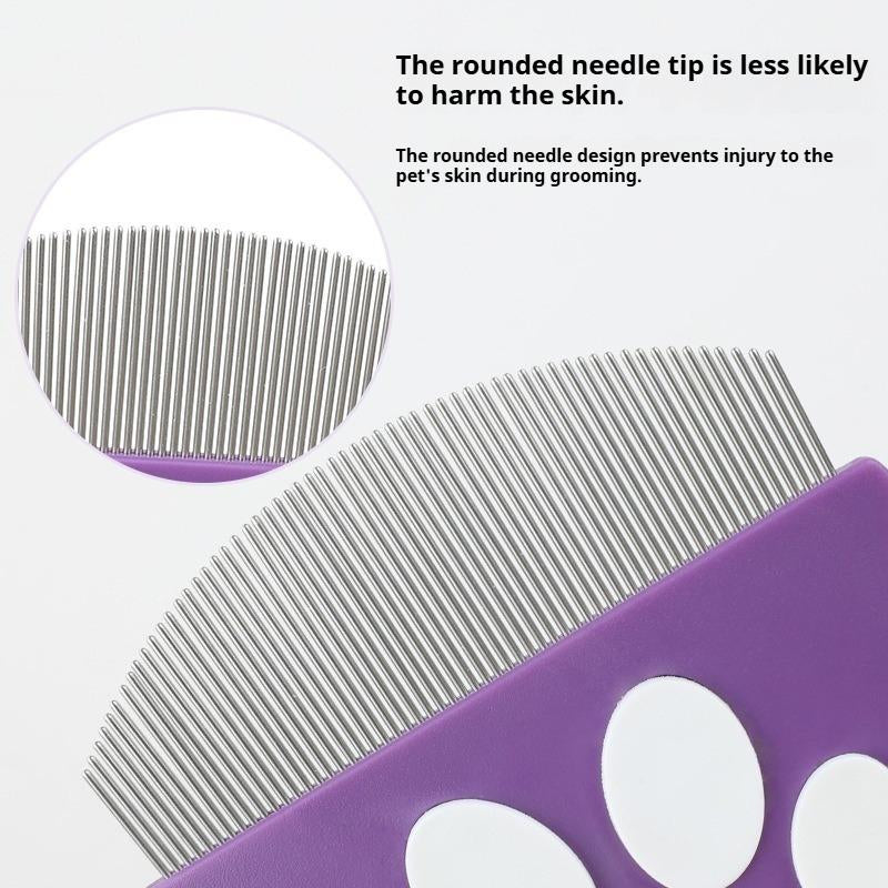 Histotree Curved Pet Face Comb - The Ultimate Flea Comb for Dogs & Cats in Vibrant Green and Purple