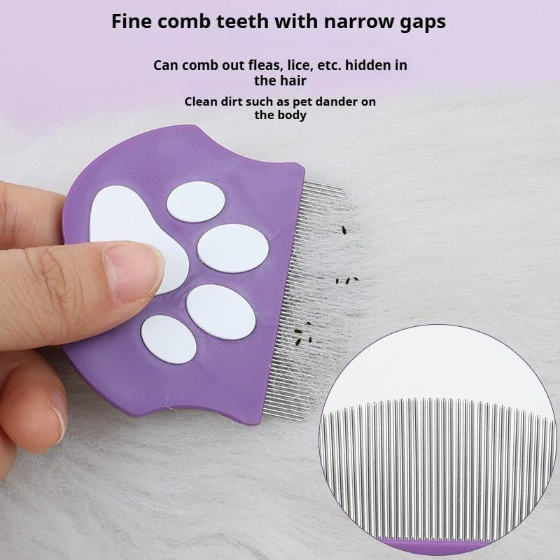 Histotree Curved Pet Face Comb - The Ultimate Flea Comb for Dogs & Cats in Vibrant Green and Purple