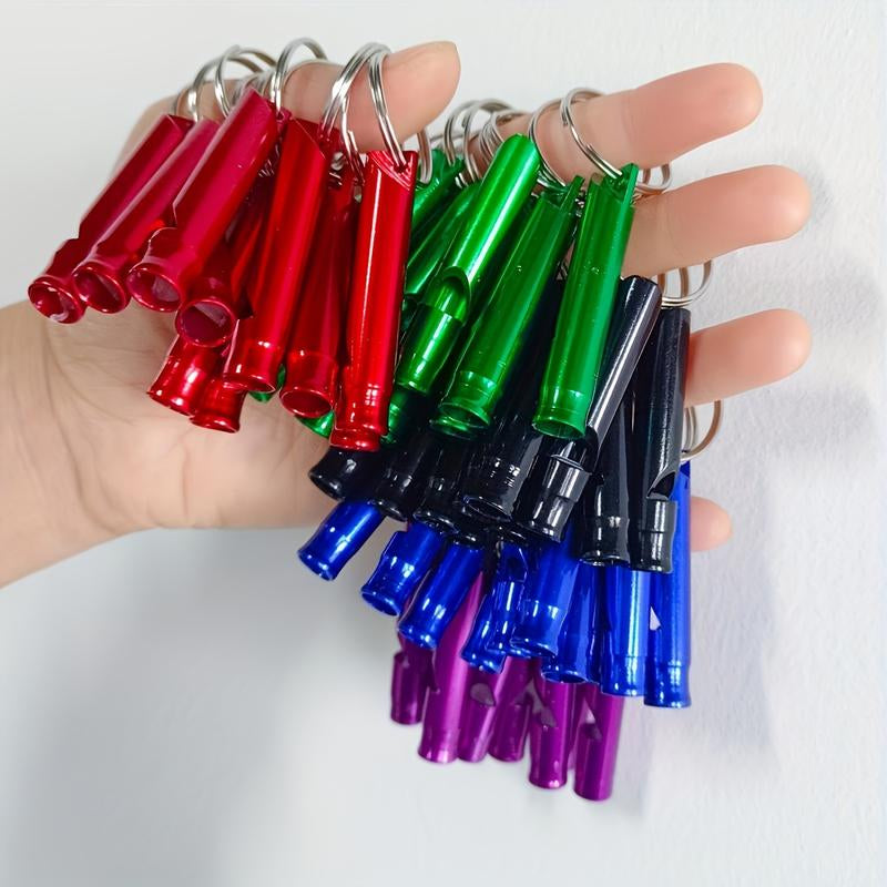 100 Pack Loud Safety Whistles with Keychains - Heavy-Duty Aluminum Alloy, Multi-Color (Red, Green, Blue, Black, White, Purple, Orange, Yellow, Pink, Brown, Gray, Navy, Maroon) - Long-Lasting Outdoor Survival, Camping, Hiking, Sports, Dog Training, Emergen