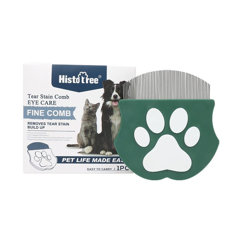 Histotree Curved Pet Face Comb - The Ultimate Flea Comb for Dogs & Cats in Vibrant Green and Purple