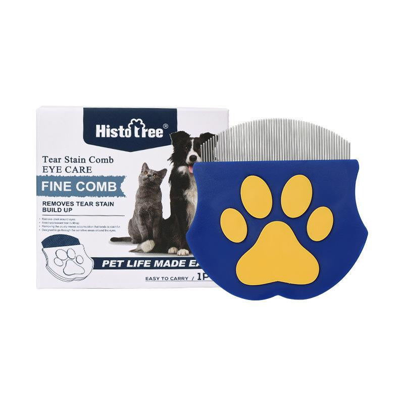 Histotree Curved Pet Face Comb - The Ultimate Flea Comb for Dogs & Cats in Vibrant Green and Purple