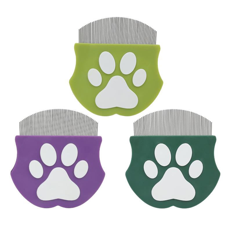 Histotree Curved Pet Face Comb - The Ultimate Flea Comb for Dogs & Cats in Vibrant Green and Purple