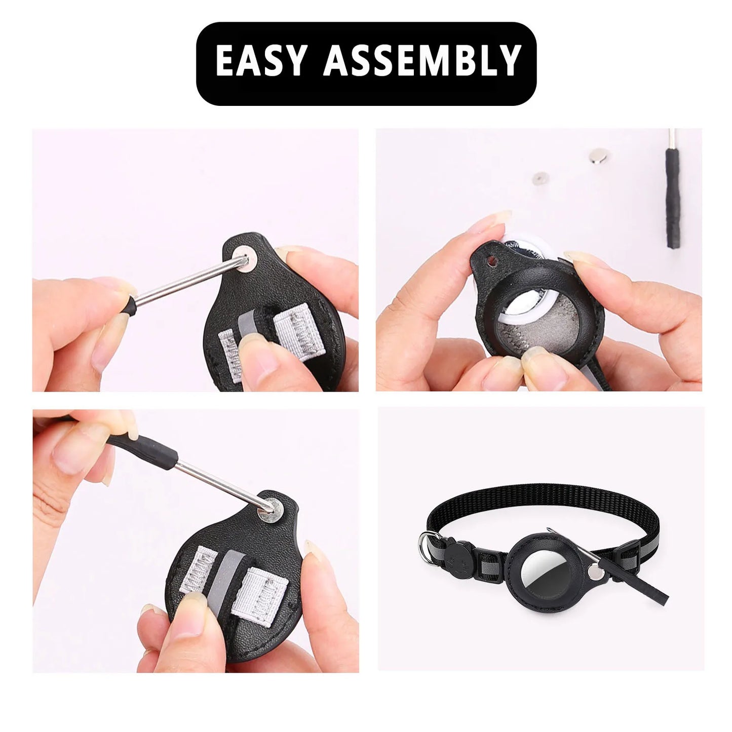 Keep Your Cat Safe and Stylish with Our Adjustable Breakaway Airtag Holder Collar Featuring Reflective Strips and Waterproof Design