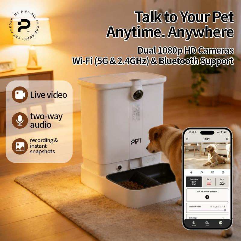 Revolutionary All-In-One AI Smart Pet Feeder with Face Recognition & Free App Control for Effortless Pet Care